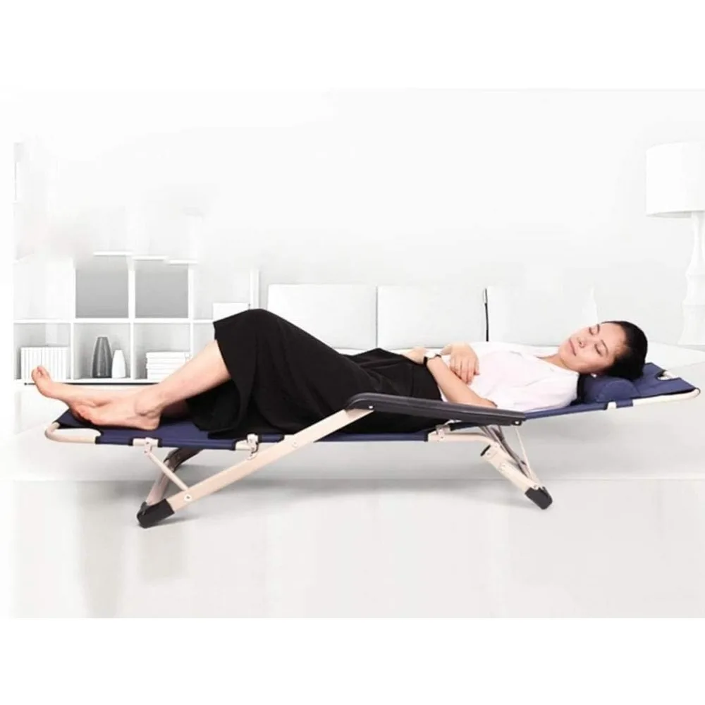 كرسي صالة شاطئ قابل للطي قابل للتعديل مع دعم للرقبة، سعة 380 رطل، مثالي للتخييم والاسترخاء على سطح السفينة باللون الرمادي #5