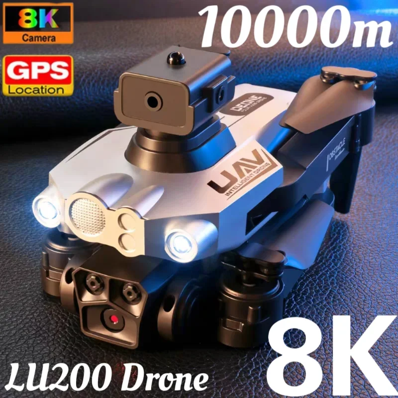 LU200Pro Drone 8k Gps Professional Hd Aerial Photography Triple-camera Obstacle Omnidirectional Avoidance Brushless Drone 10000m