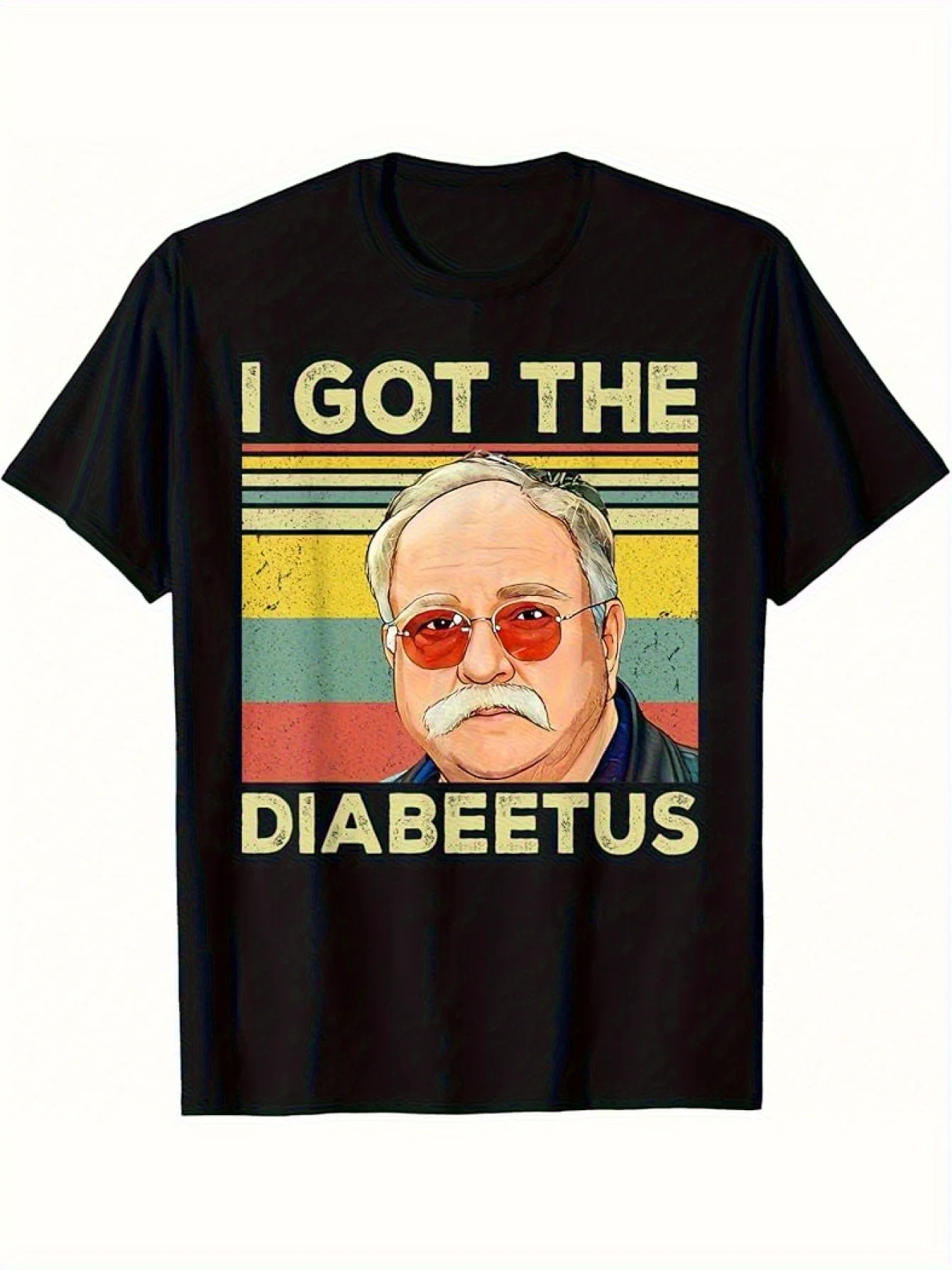 تي شيرت "حصل على مرض السكري" - قطن 180 جرام، تي شيرت فكاهي ذو طابع عتيق للرجال