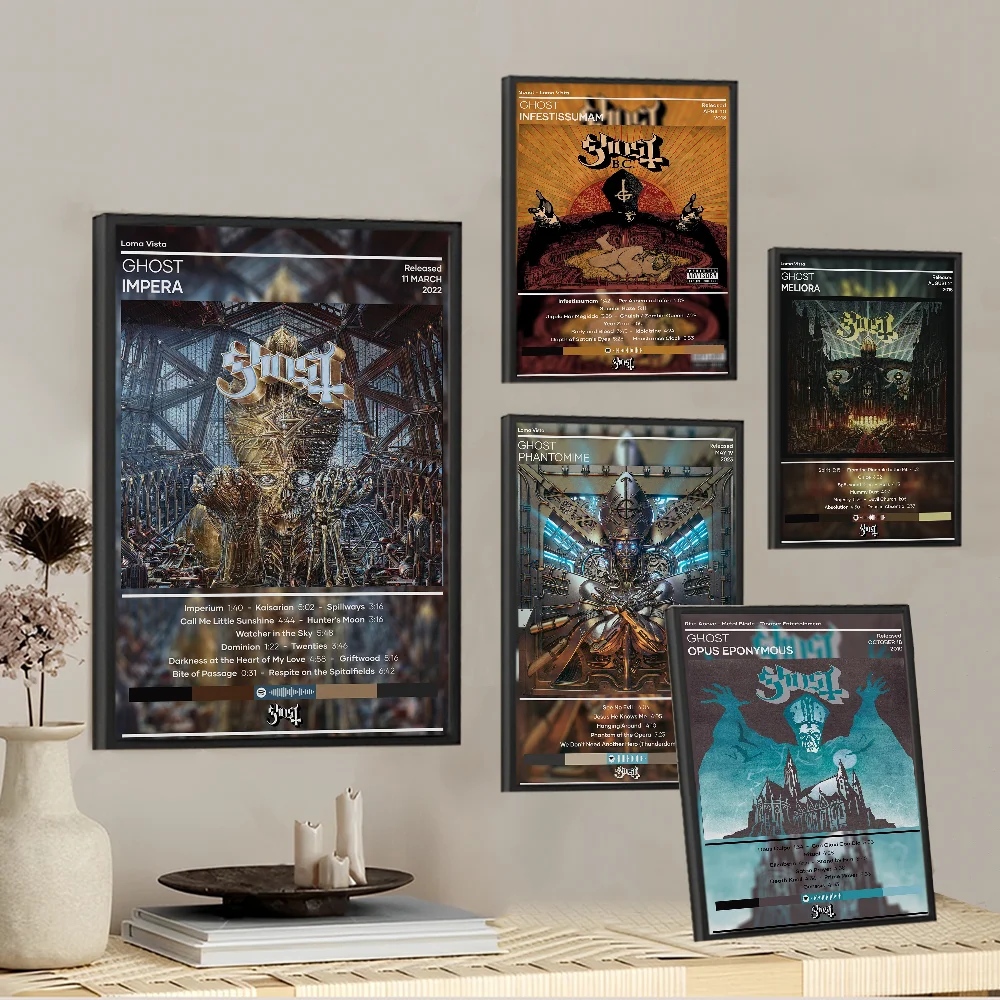 Ghost Heavy Metal Band Movie Sticky Posters Vintage Room Home Bar Cafe Decor Room Wall Decor
