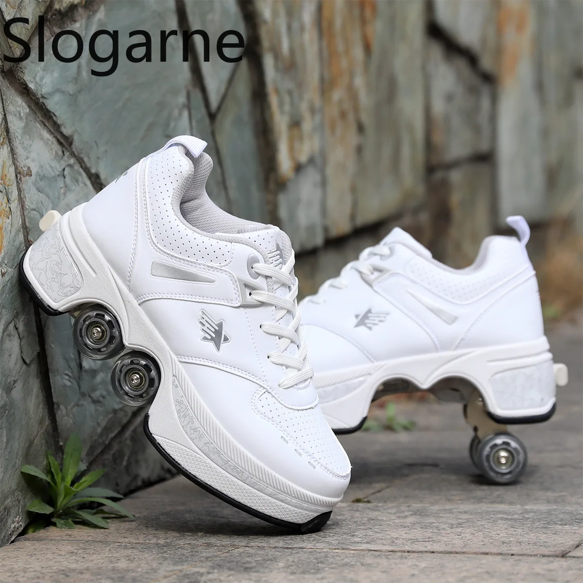 Zapatos de patines de 4 ruedas para mujer, zapatillas deportivas informales para hombre, nuevos zapatos de patines en línea, zapatillas de deporte para hombre Parkour Runaway