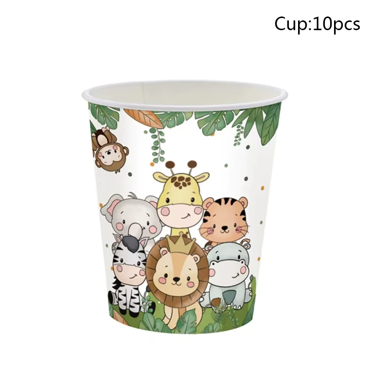 Napkin Birthday Theme Jungle Safari Cake Decorations Boys girls Cake Topppers for Kids Birthday Party Baby Shower Supplies Gifts