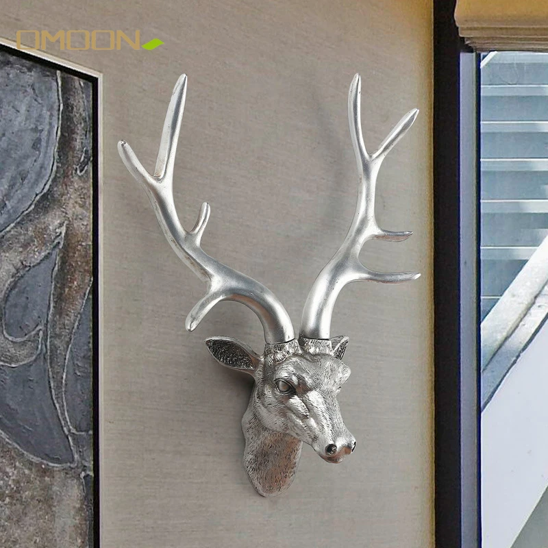 

European antler decoration wall hanging home wall living room resin crafts detachable hook type antler ornaments