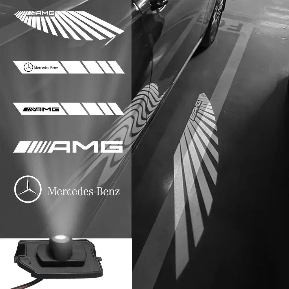 

Car Dynamic Rearview Mirror Carpet Light Angel Wings Projection lamp For Mercedes benz W177 W247 W205 W222 GLA GLB GLC GLS EQC