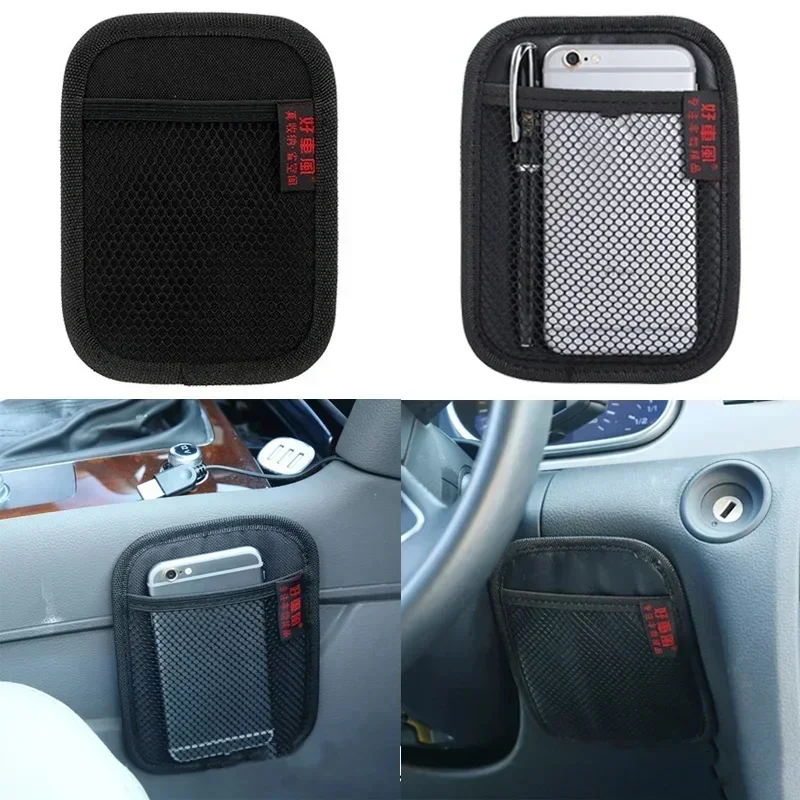 1/3/5pcs Car Leather Mesh Bag, Oxford Cloth Storage Mesh Bag, Car Interior Organizer, Car Storage And Organization Tool