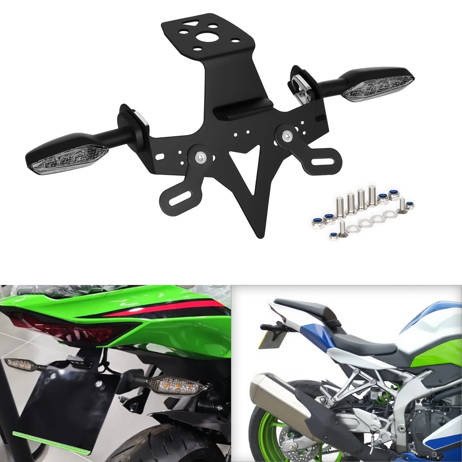

Fender Eliminator Rear Tail Tidy LED Turn Signal For Kawasaki ZX4R ZX4RR ZX25R Fender Eliminator Rear Tail Tidy LED Turn Signal