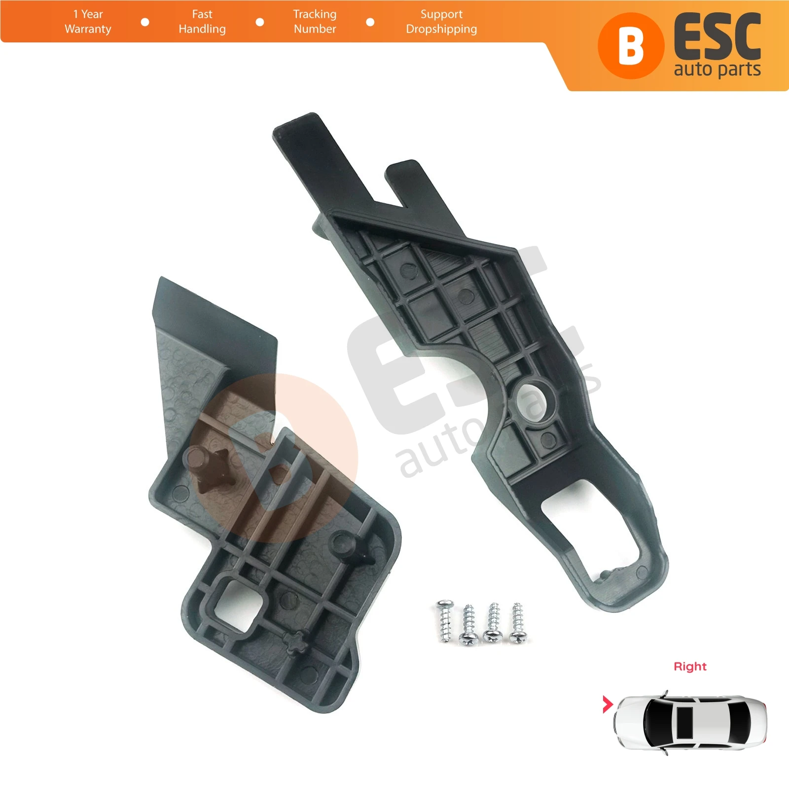 EHL537 Car Headlight Headlamp Housing Repair Mount Holder Bracket Tab Clips Right Side for Citroen C-Elysee 2012-2017 9675140380