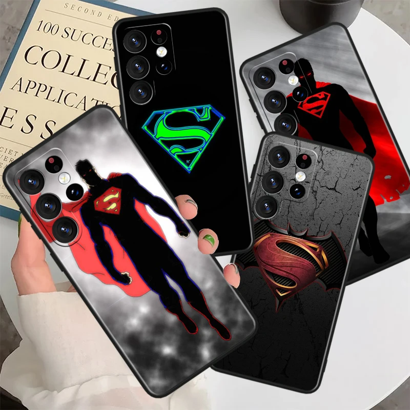 Cool Batman Superman For Samsung Galaxy S23 S22 S21 S20 FE S10 S10e S9 S8 Ultra Plus Lite Black Soft Phone Case