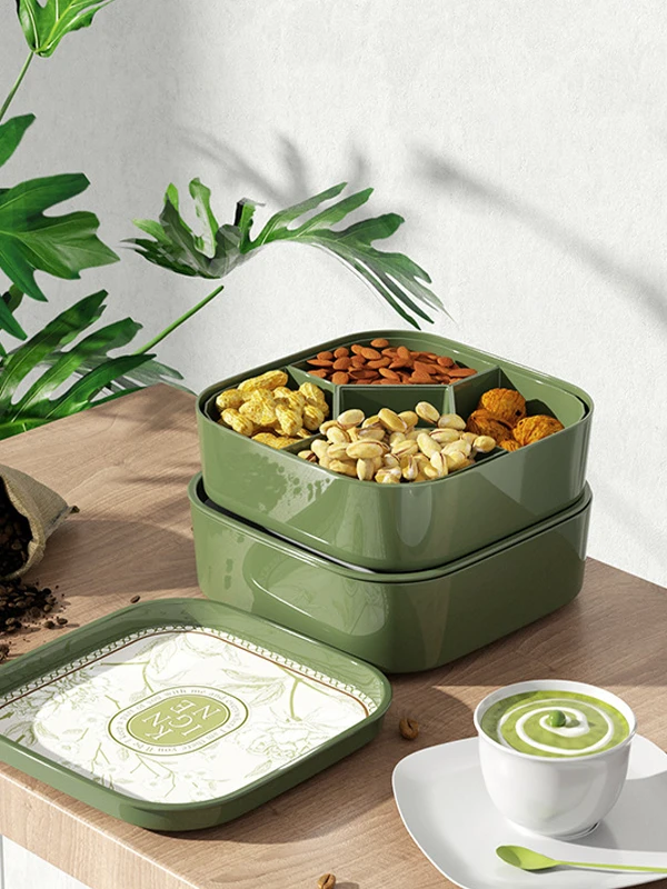 

Настольный органайзер Melne для гостиной: коробка для сухофруктов и закусок с крышкой, разделителем и высоким уровнем эстетики, для дома, отелей и предприятий...