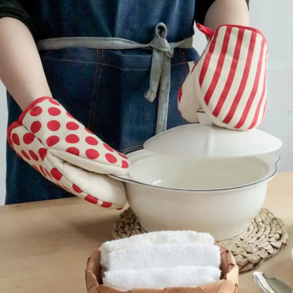 1PC Cotton Anti-scalding Oven Gloves Mitts Potholder Kitchen Duckbill Shape Cotton Gloves Tray Dish Bowl Holder Oven Hand Clip