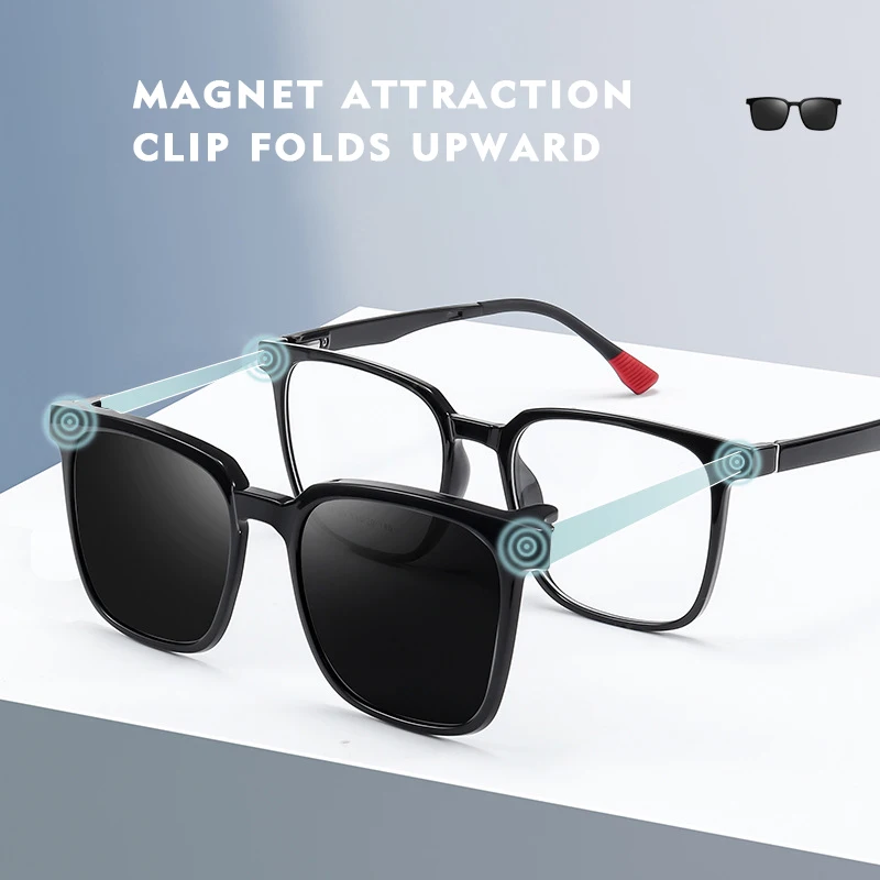 

Magnetic Clip on Optical Myopia Glasses For Men Women Polarized Sunglasses Prescription Reading Glasses Blue Light Glass #TJ2190