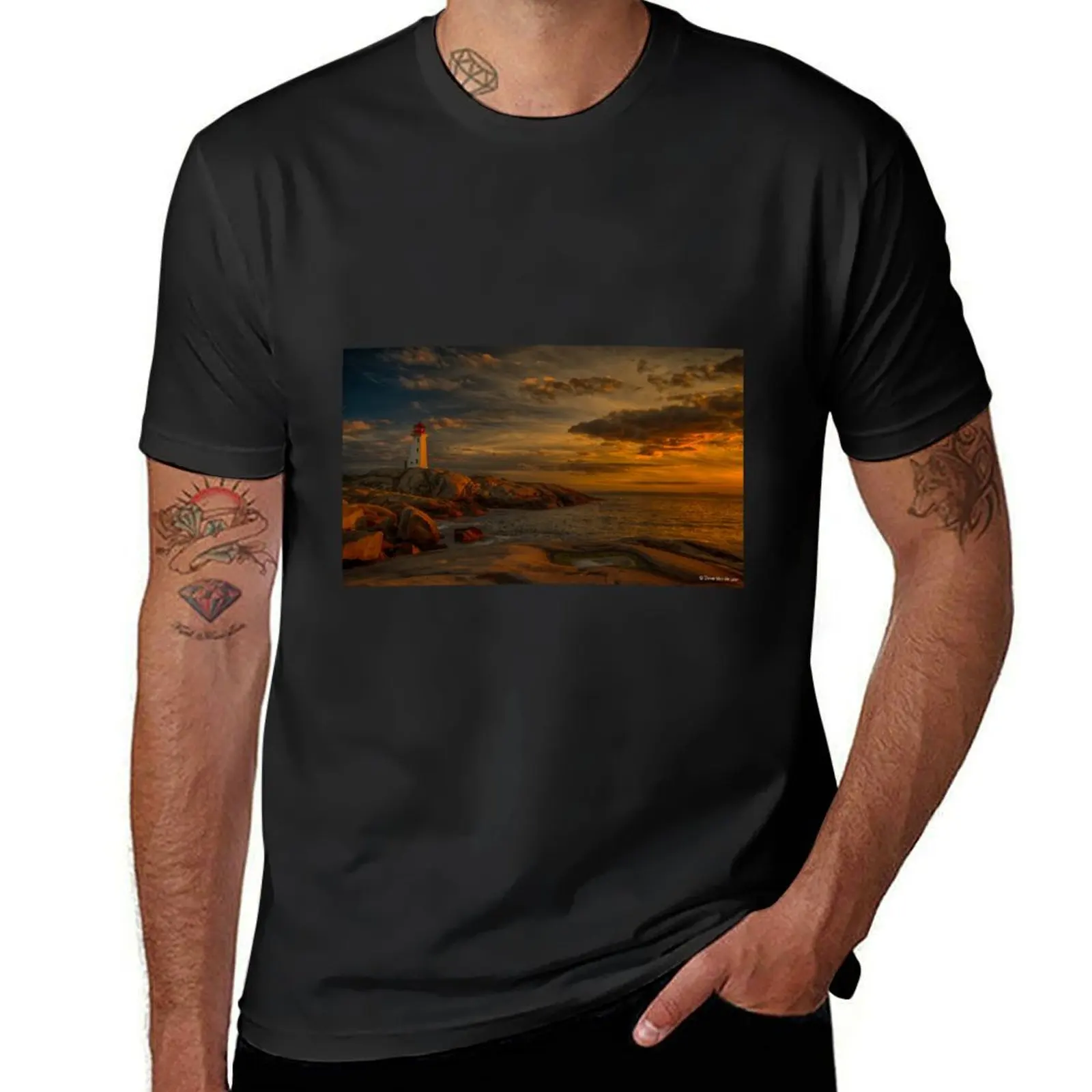 

Peggy's Cove T-Shirt quick drying summer top vintage clothes T-shirts oversize men tshirt