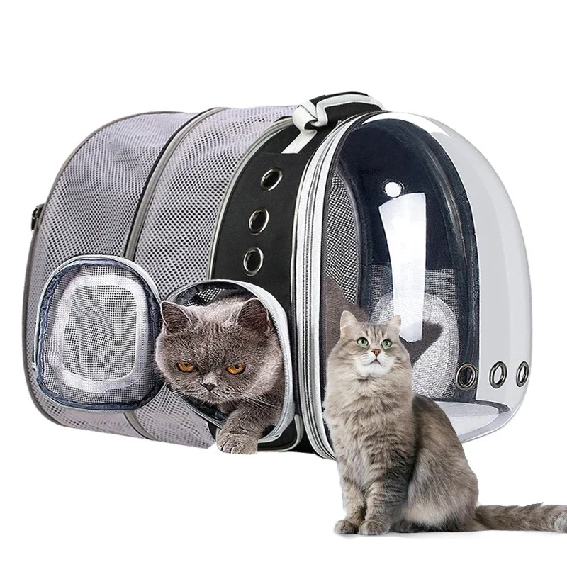 Cat Bag Pet Carrier Backpack Portable Dog Backpack Transport Space Capsule Dog Bag Transparent Bubble Expandable Pet Backpack