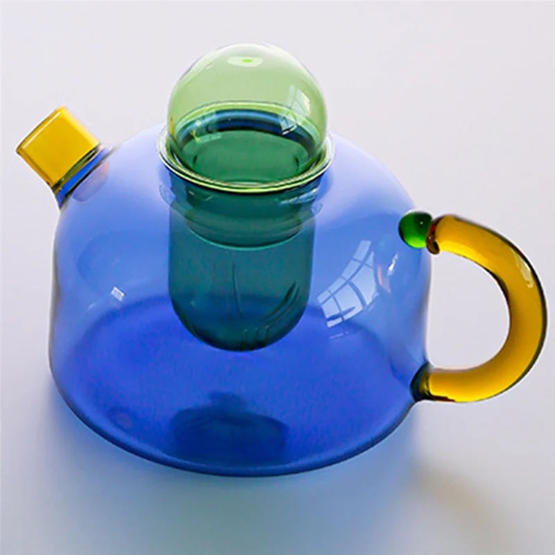 

ABKP-Household Suitability Heat Glass Teapot Pitcher For Teaware Lover Tea Set Water Cup Bottle Cooker Kettle Usable