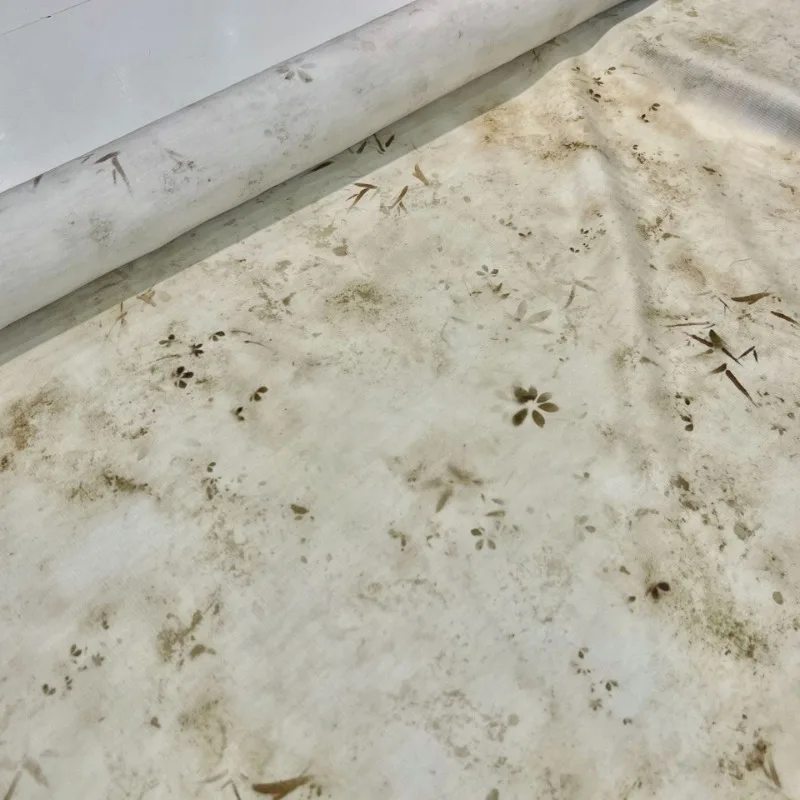 

Желтый ацетатный принт, легкий новый китайский стиль, весна-лето, растительное волокно, влагоотводящее дышащее платье, блузка, ткань