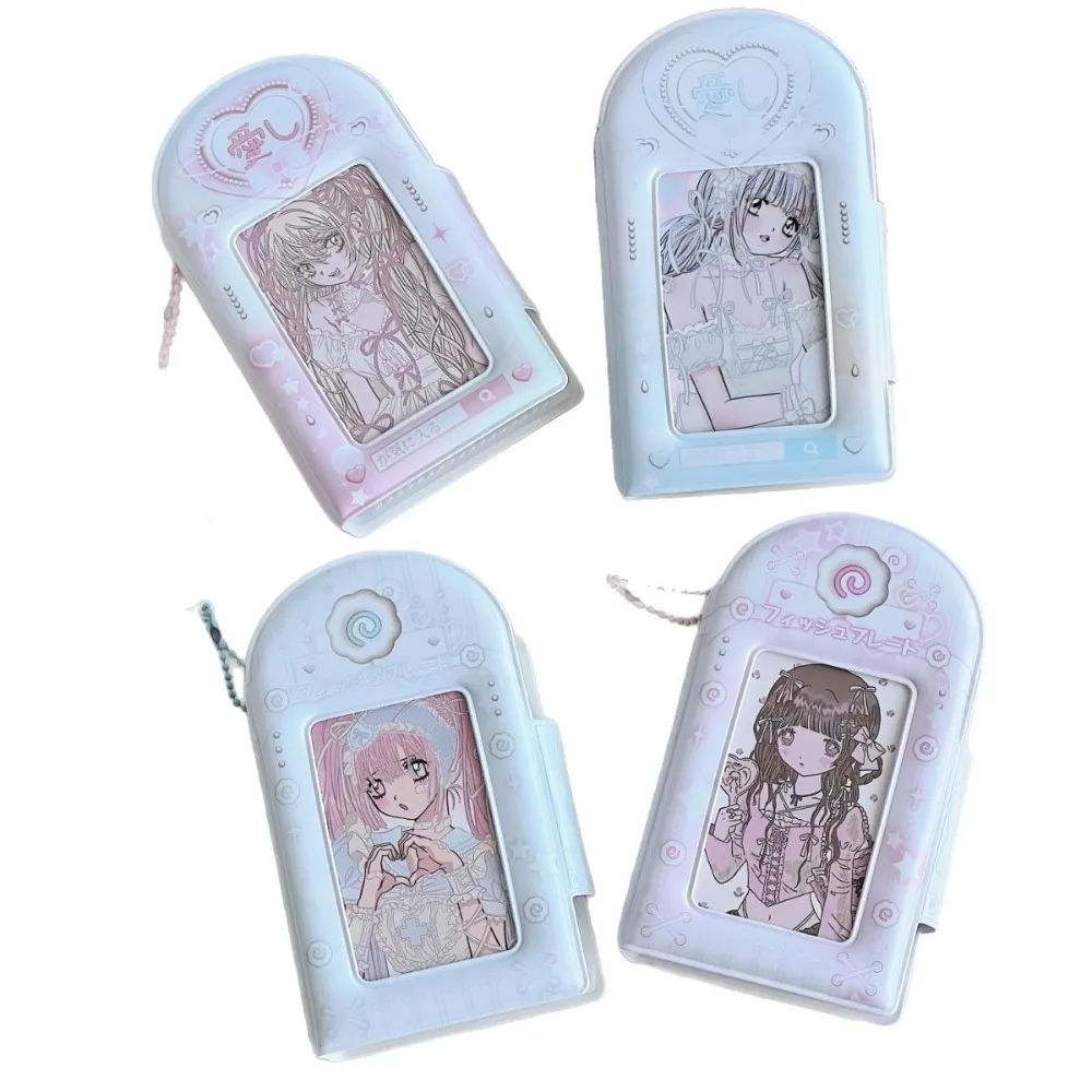 ألبوم بطاقات INS Sweet Love PVC مع 16 صفحة داخلية، ألبوم بطاقات صغير قابل للجمع مقاس 3 بوصات