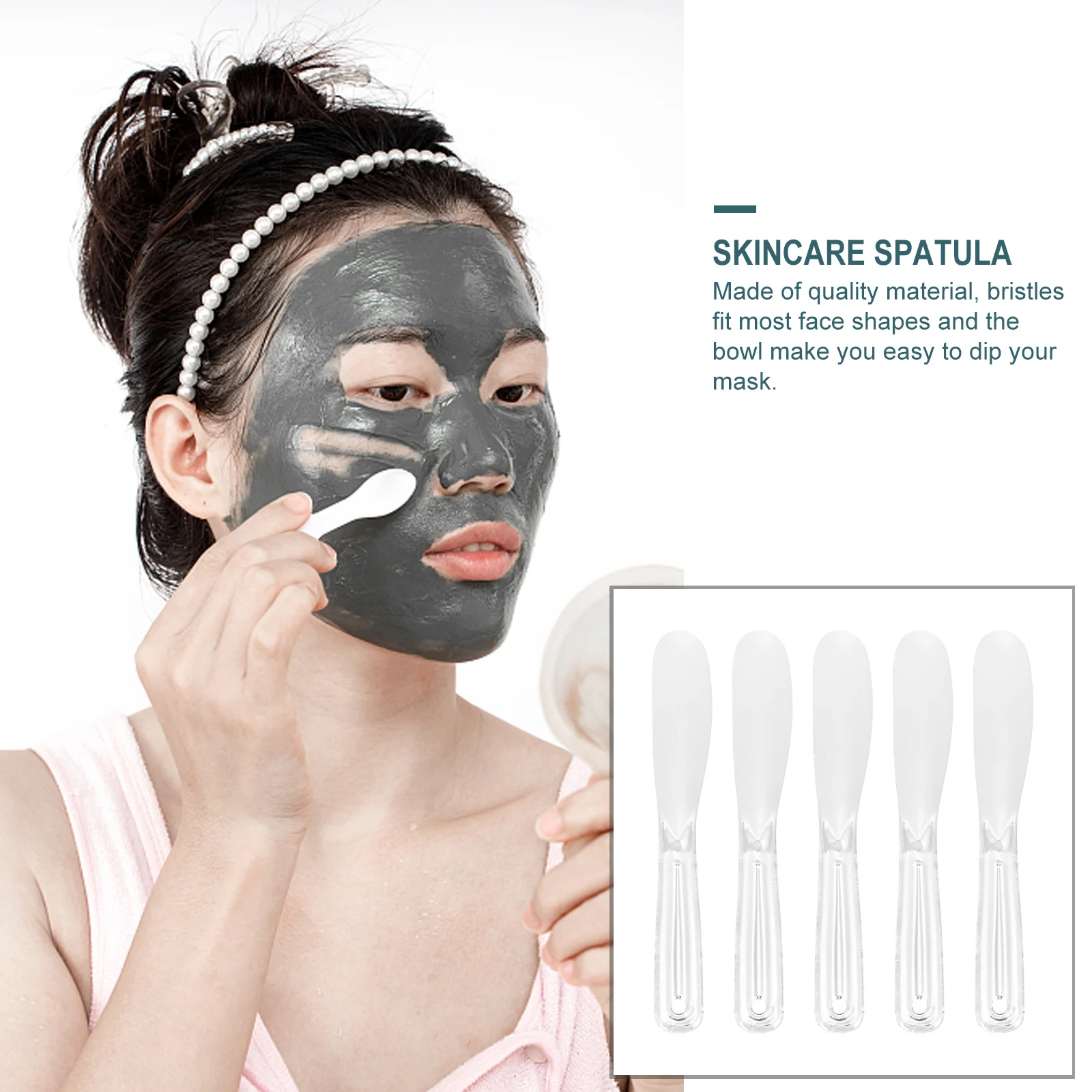 Spatola per miscelazione maschera per bellezza viso 5 pezzi Spatola per crema per il viso Spatola per applicatore maschera per la cura della pelle