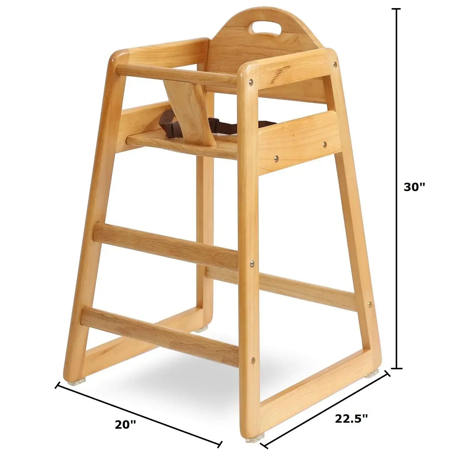Commercial Grade Stack-Able Solid Wood High Chair for Restaurant & Home Use - Natural