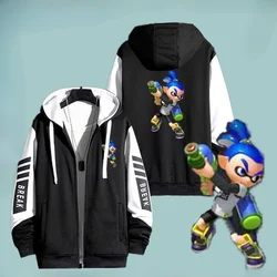 90s Y2k Zip Up Hoodie Splatoon 3 Zipper Hoodies Women Men Harajuku Cute Anime Sweatshirt Manga Streetwear Casual Sportswear