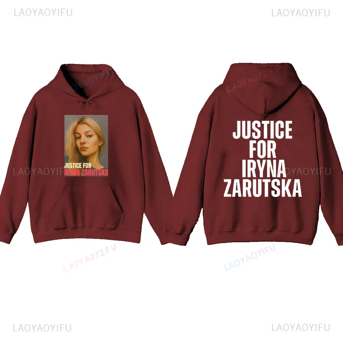 العدالة لـ Iryna Zarutska النساء الرجال هوديي النساء الخالد البلوز قل اسمها هوديس مزق طباعة الخريف والشتاء هودي