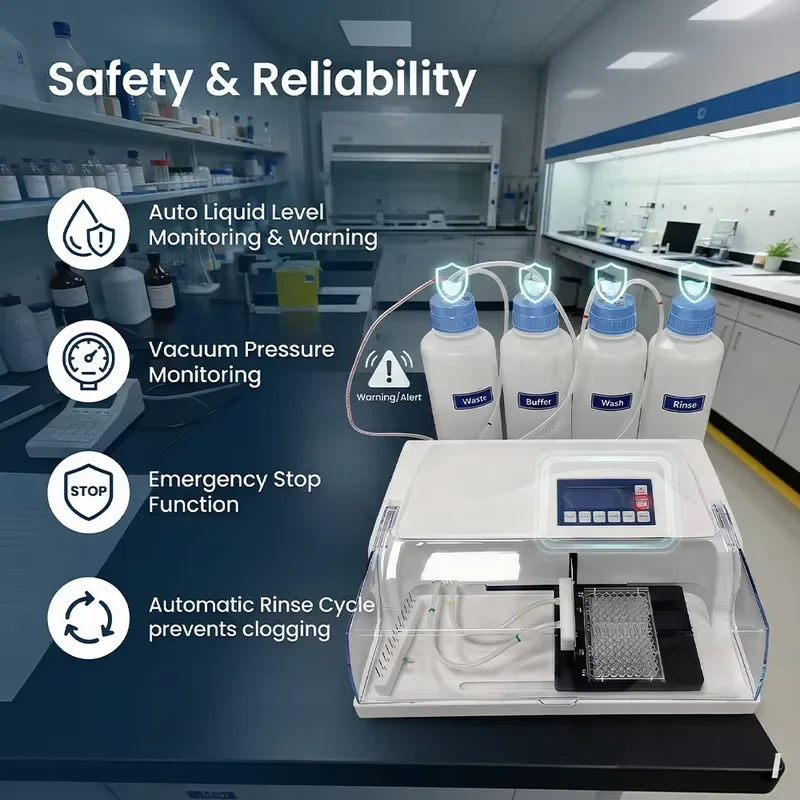 For Laboratory Automatic 8/12 Channel Microplate Washer Laboratory Plate Washing Machine for Clinical Diagnostics Factory