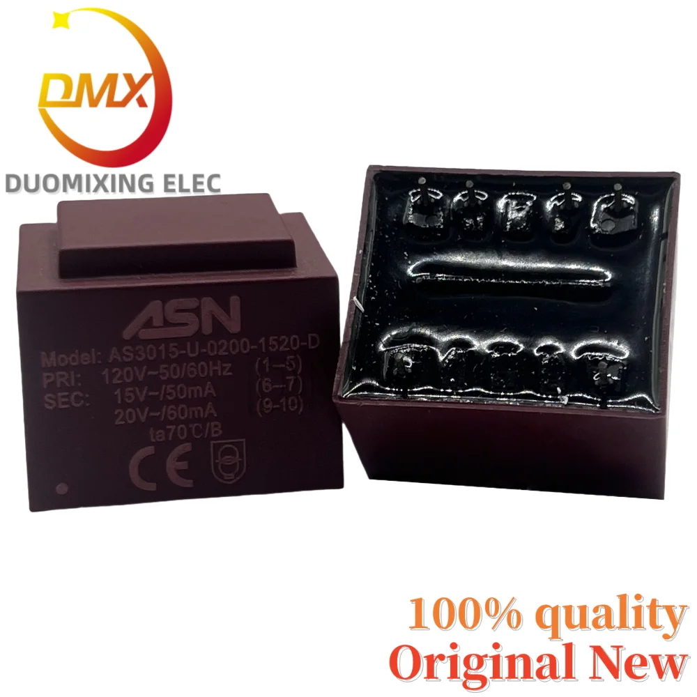 2 قطعة/الوحدة 100% العلامة التجارية الجديدة AS3015-U-0200-1520-D محول PRI: 120 فولت ~ 50/60 هرتز ثانية: 15 فولت ~/50mA 20 فولت ~/60mA ta70 ° ج/ب #6