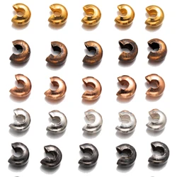 100pcs Half Round Open Crimp Beads Covers Knot Covers End Tips Cap For DIY Bracelet Earring Necklace Jewelry Making Supplies