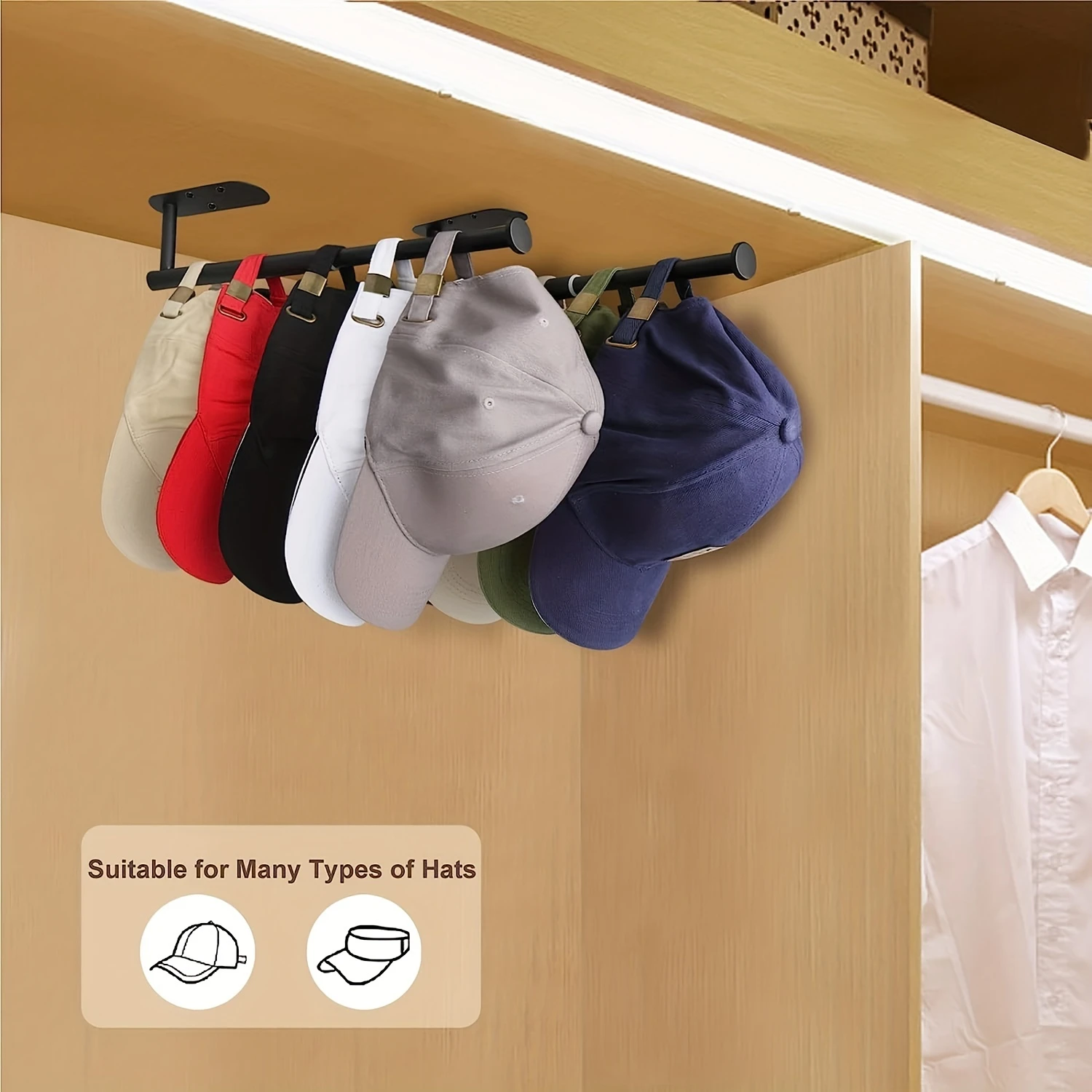 2pcs Heavy Duty Metal Hat Racks - Durable  Holders for Space-Saving Organization Perfect Entryway, Hallway, Bedroom, Close