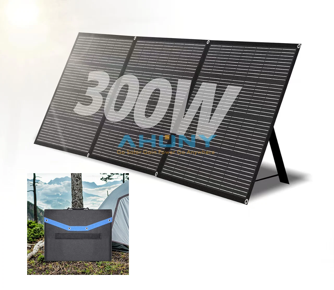 

300W Foldable Monocrystalline Folding Portable Solar Panel Kit Camper RV Solar Power Charger with MPPT Charger Controller USB