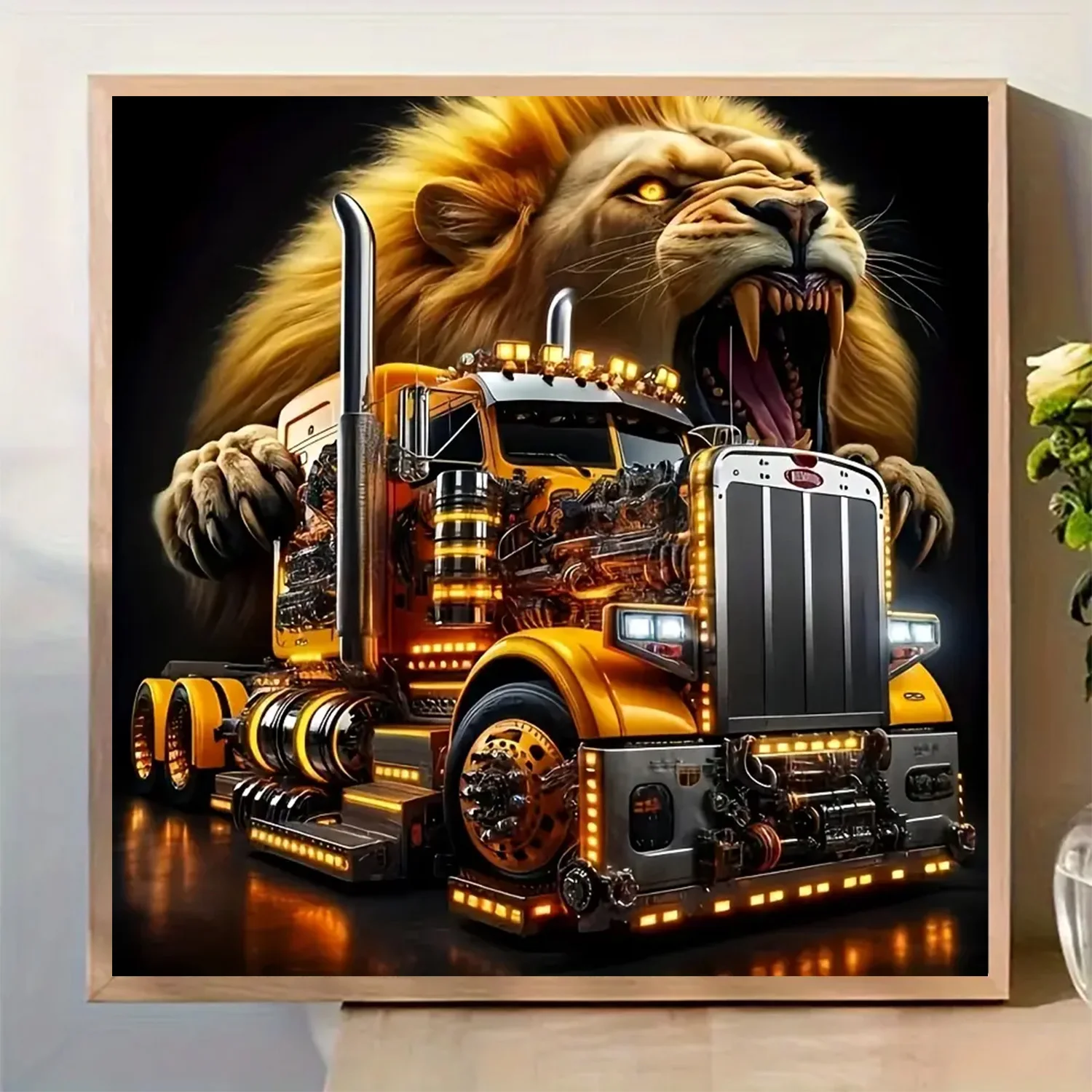 4 Different Truck Pattern Diamond Painting Kits, Randomly 1 Piece or a Complete Set of 4 Pieces, Frameless 11.81x11.81 Inches