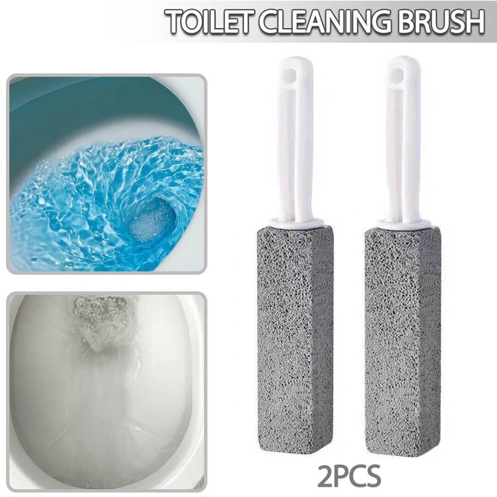 2pcs Toilet Bathroom Brush Pumice Stone Convenient Dead Corner Crevice Cleaner 23.5x3.6cm For Swimming Pools Hot Tubs