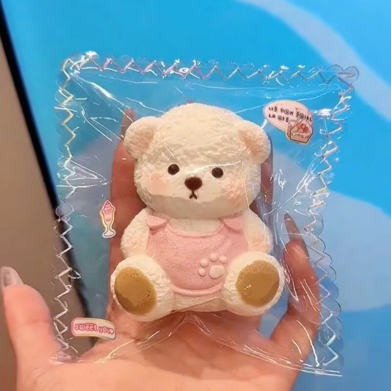 Handmade Silicone Toy Cute Lena Bear Stress Relief Super Soft Creamy Texture Unique Creative Gift for Stress Relief