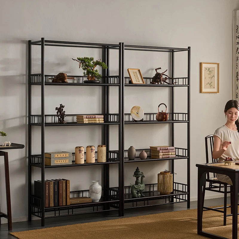 */*Chinese Bogu Rack Office Small Tea Set Cabinet Duobao Pavilion Floor Ornament Display Rack Tea Table Back Storage Cabinet