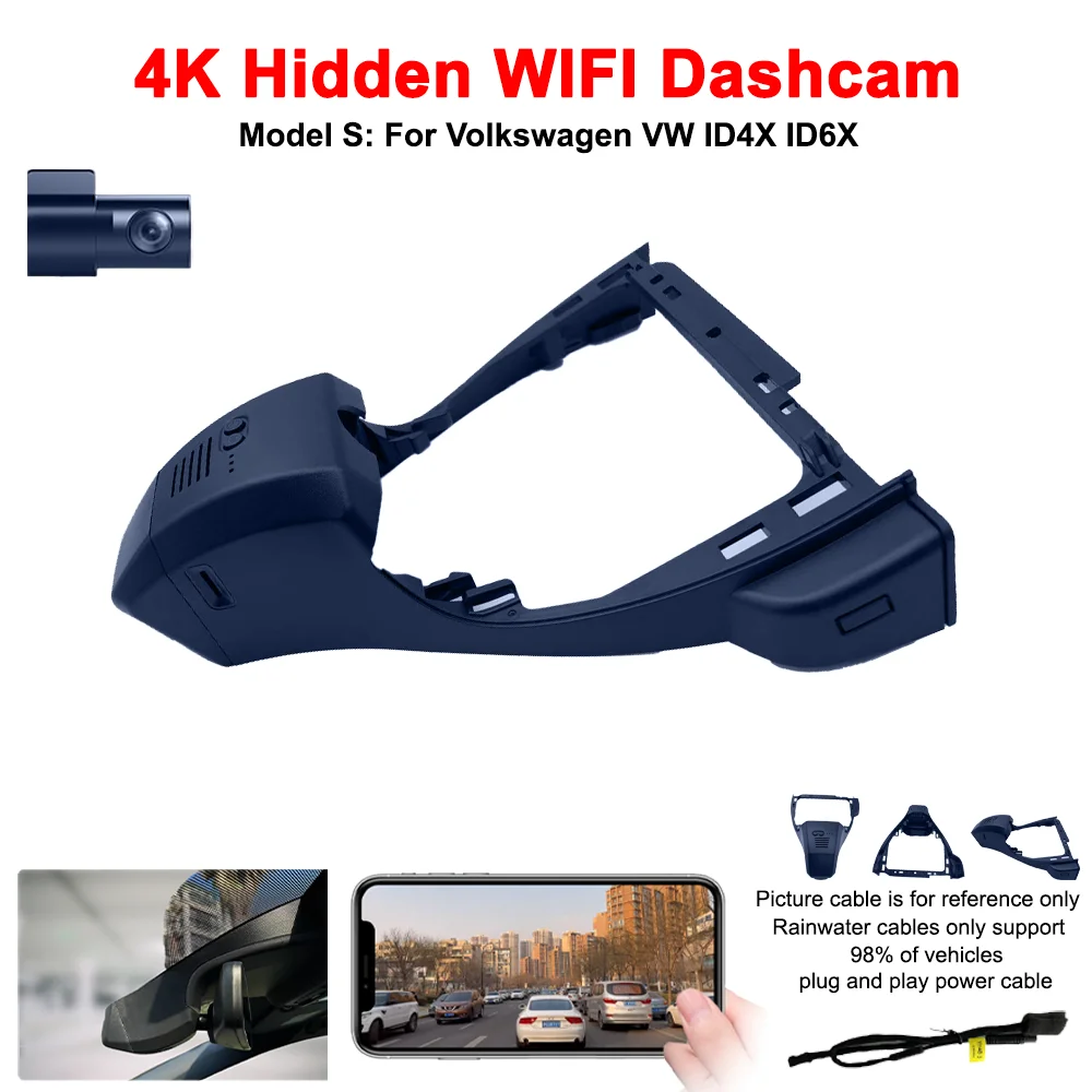 4K HD WIFi Car DVR Video Recorder  Dual Lens Dash Cam For VW Volkswagen ID.4 ID4 ID 4 AWD Pro S X GTX Plus CROZZ CROSS DashCam