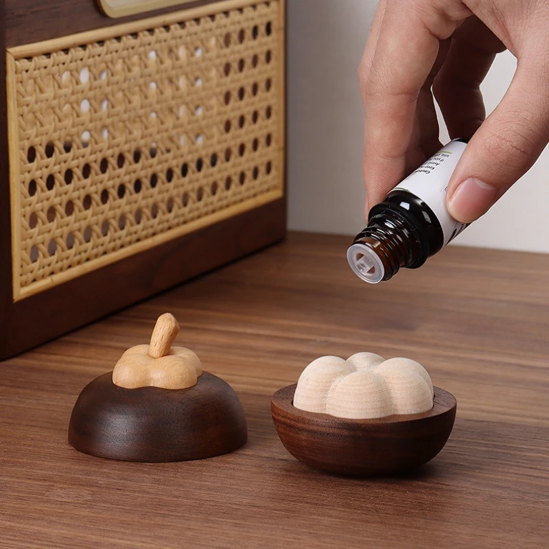 

Solid Wood Mangosteen Aromatherapy Fragrance Diffuser Ornament Essential Oil Diffuser Household Air Purifier Diffuser