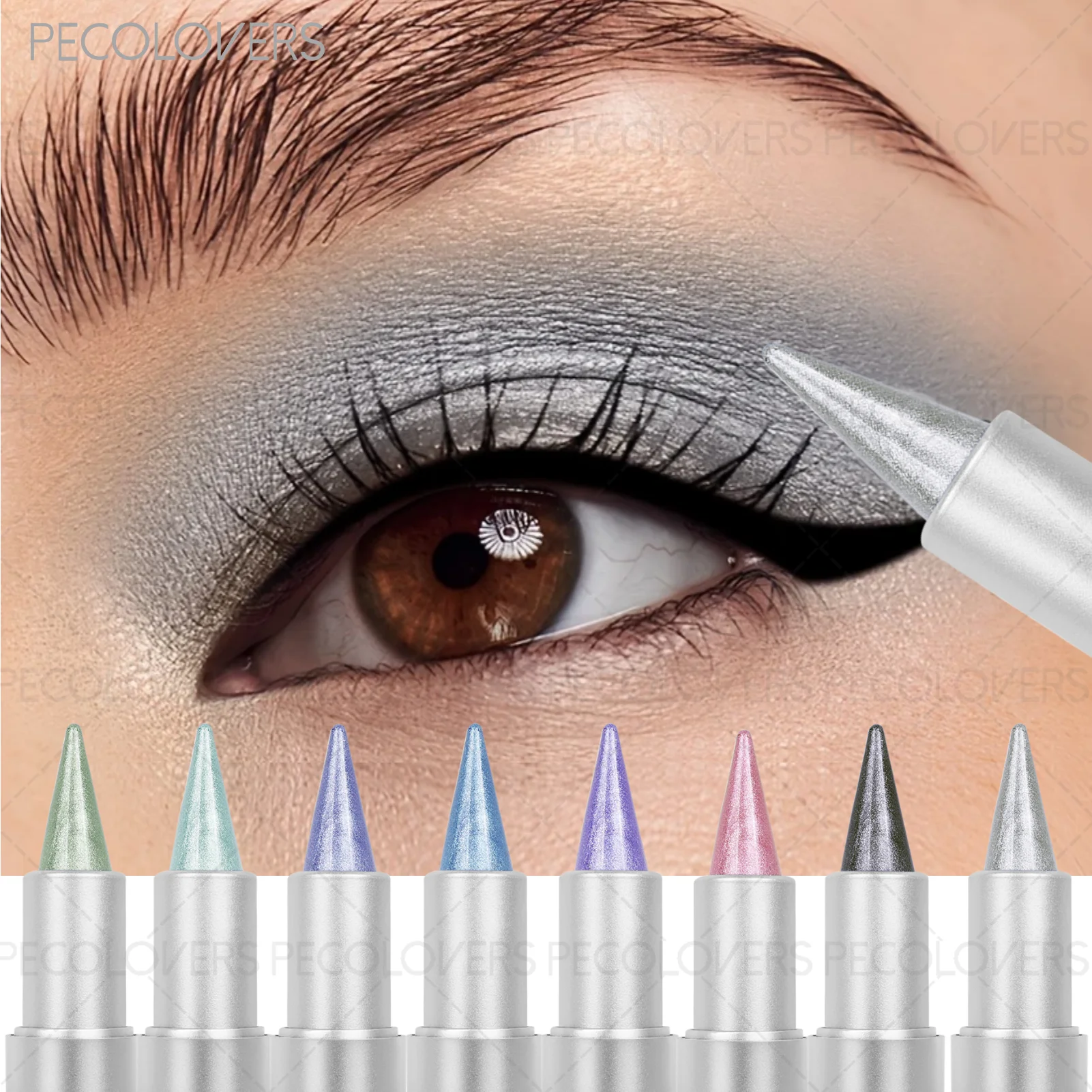 قطعة واحدة من قلم ظلال العيون اللامع أحادي اللون وعصا ظلال العيون، مظهر مكياج عيون جميل لامع، هدايا مثالية