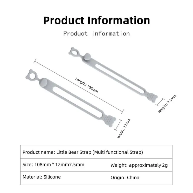 1PCS Cable Organizer Ties Clip Charger Cord Management Silicone Wire Manager Mouse Earphone Holder Data Line Winder Straps