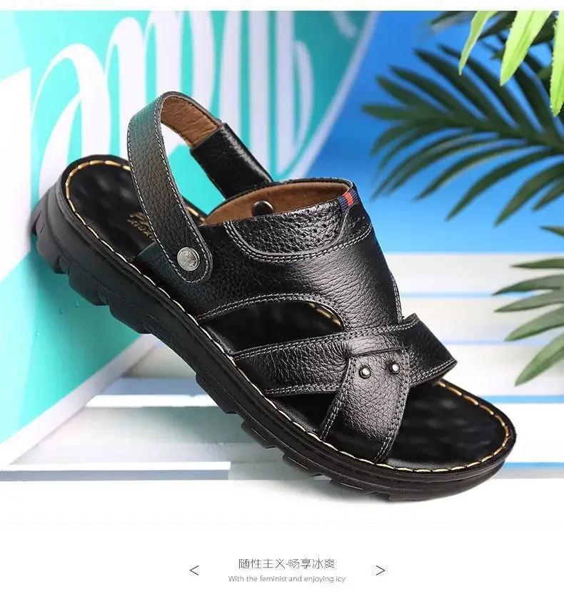 Langlebige Sommer-Herrensandalen, rutschfeste Sandalen mit weicher Sohle, Strandsandalen, dicke Sohle, lässige Slipper, modische Sandalen – Detail 12