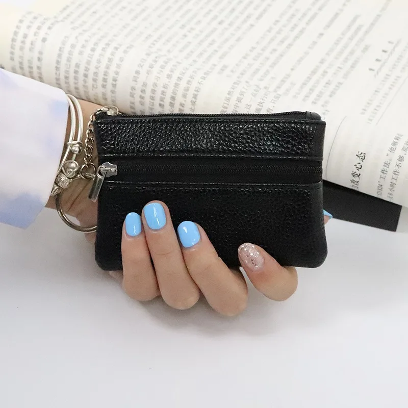 

PU Leather Coin Purses for Men Women Key Cards Holder Storage Pouch Mini Wallet Korean Fashion Zipper Small Bag