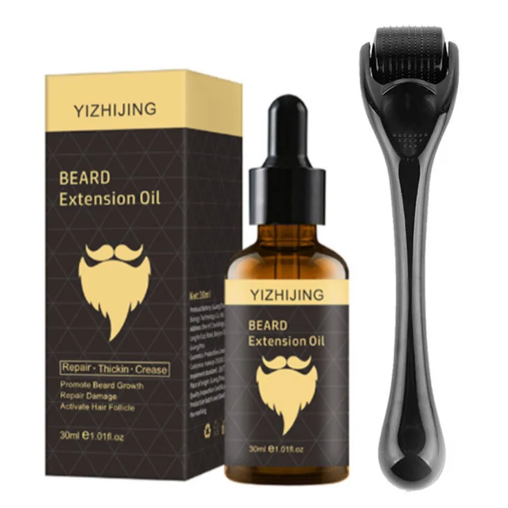 Beard Growth Kit Facial Hair Growth Enhancer Set Beard Nourishing Growth Essential Oil Facial Beard Care set