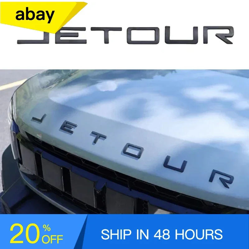 

Car Front Engine Hood Letter Sticker Fit for Jetour Traveller T2 2023-2025 ABS Matte Black Hood Letter Sticker Car Accessories