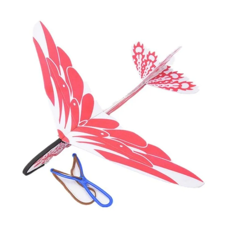 Creative Intelligence DIY Assembled Hand Throwing Foam Gyroscope Ejection Dual-purpose Aircraft Model Toy Model Aircraft Model