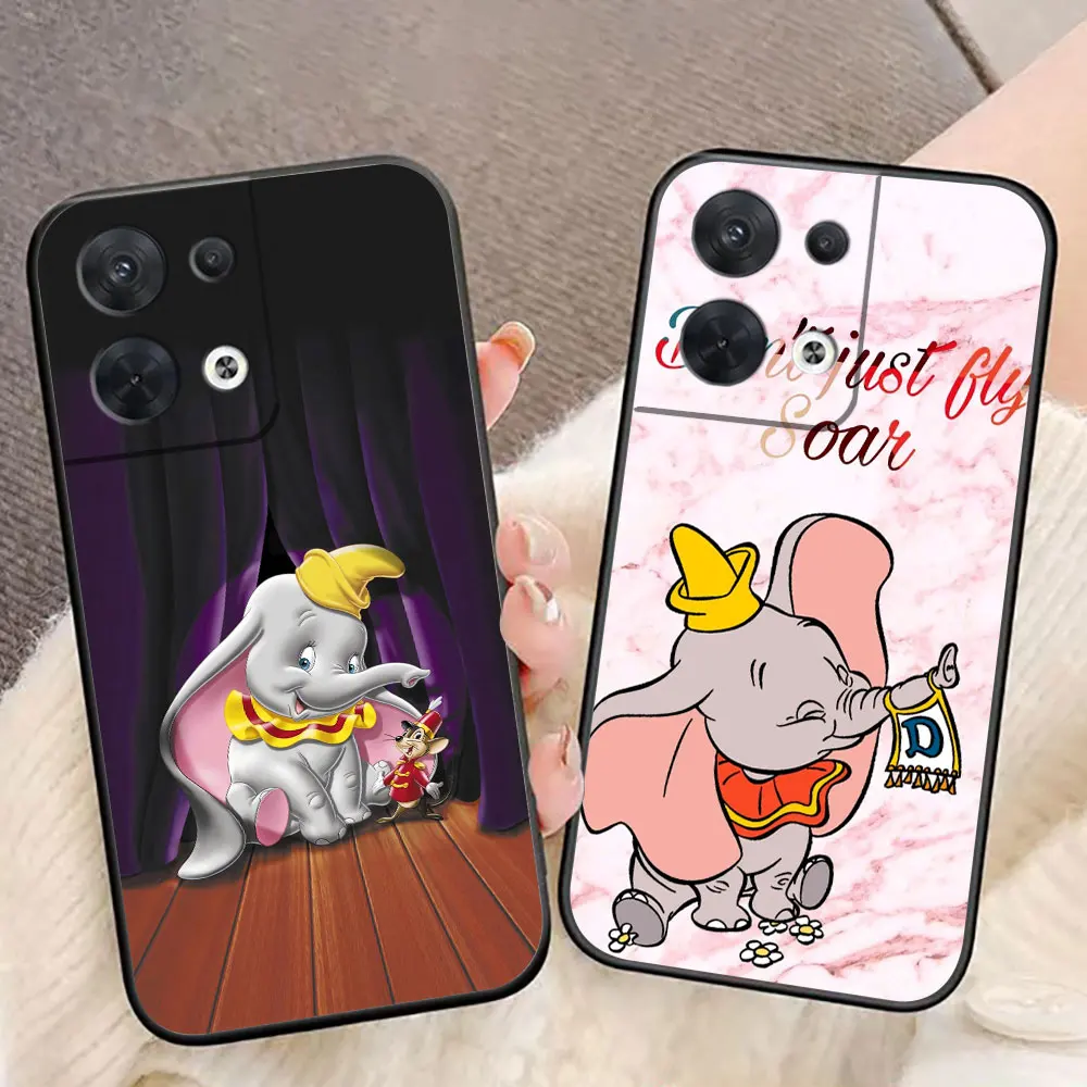 Cartoon Dumbo Cover Phone Case For OPPO RENO 11 11F 10 8T 8 7Z 7 6Z 6 5 5F 4 4F LITE PRO TPU Case Funda Coque Shell Capa