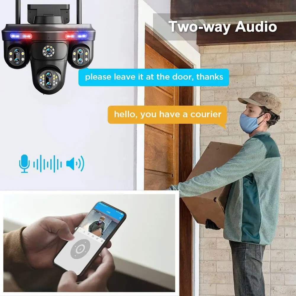 7 Lens 4 Screen 35 MP PTZ IP Camera Outdoor 4K30x Zoom Automatic Tracking Wireless WiFi CCTV Security Camera Waterproof