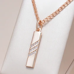 Kinel Hot Oval Brown Natural Zircon Pendant Necklace for Women Fashion 585 Rose Gold Color High Quality Bride Wedding Jewelry