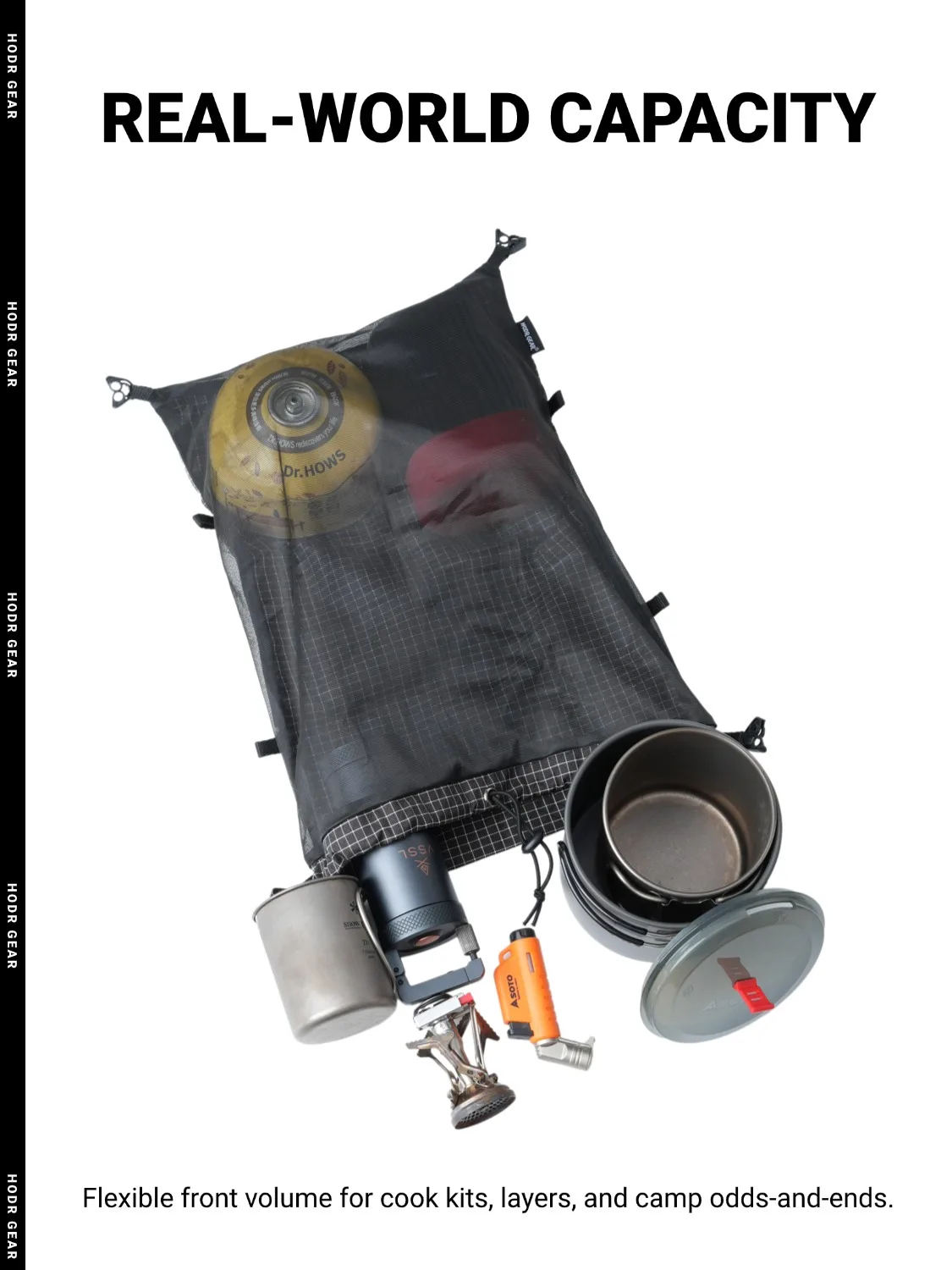 [HODRGEAR] Modularer Känguru-Rucksack Erweiterung 6L Ultraleicht 58g Gridstop für Wandern Trekking UL Gear Beaver Tail – Detail 9