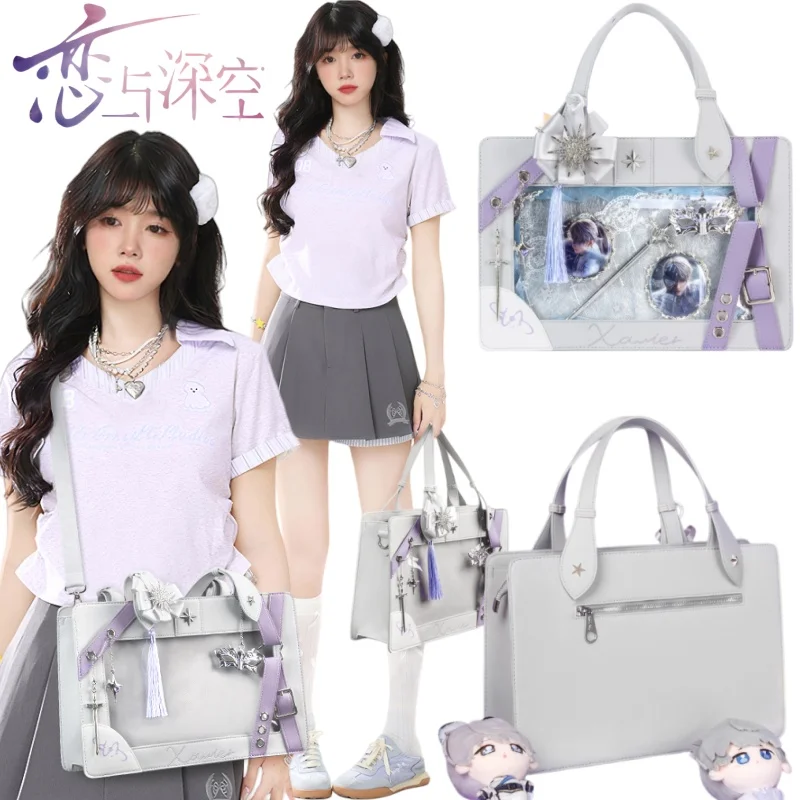 

Новая сумка через плечо Love and Deepspace Xavier Cartoon Aster Itabag Ежедневные универсальные товары в стиле аниме Большая вместимость для хранения