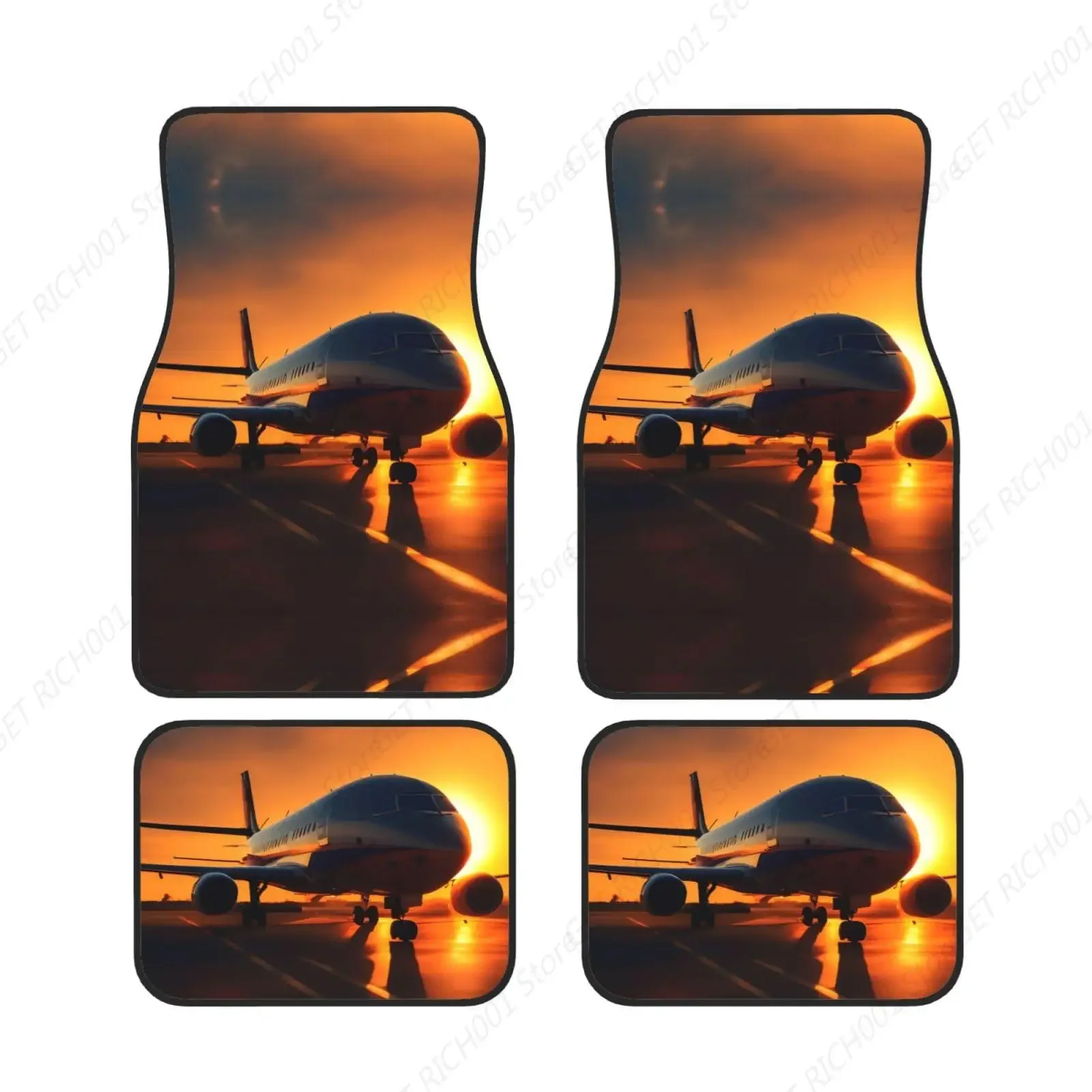 

Alfombrilla Para Pies Coche Avión Y Puesta Sol, Juego Completo 4 Piezas, Eleva El Estilo Y La Comodidad Su Coche Con Lindos