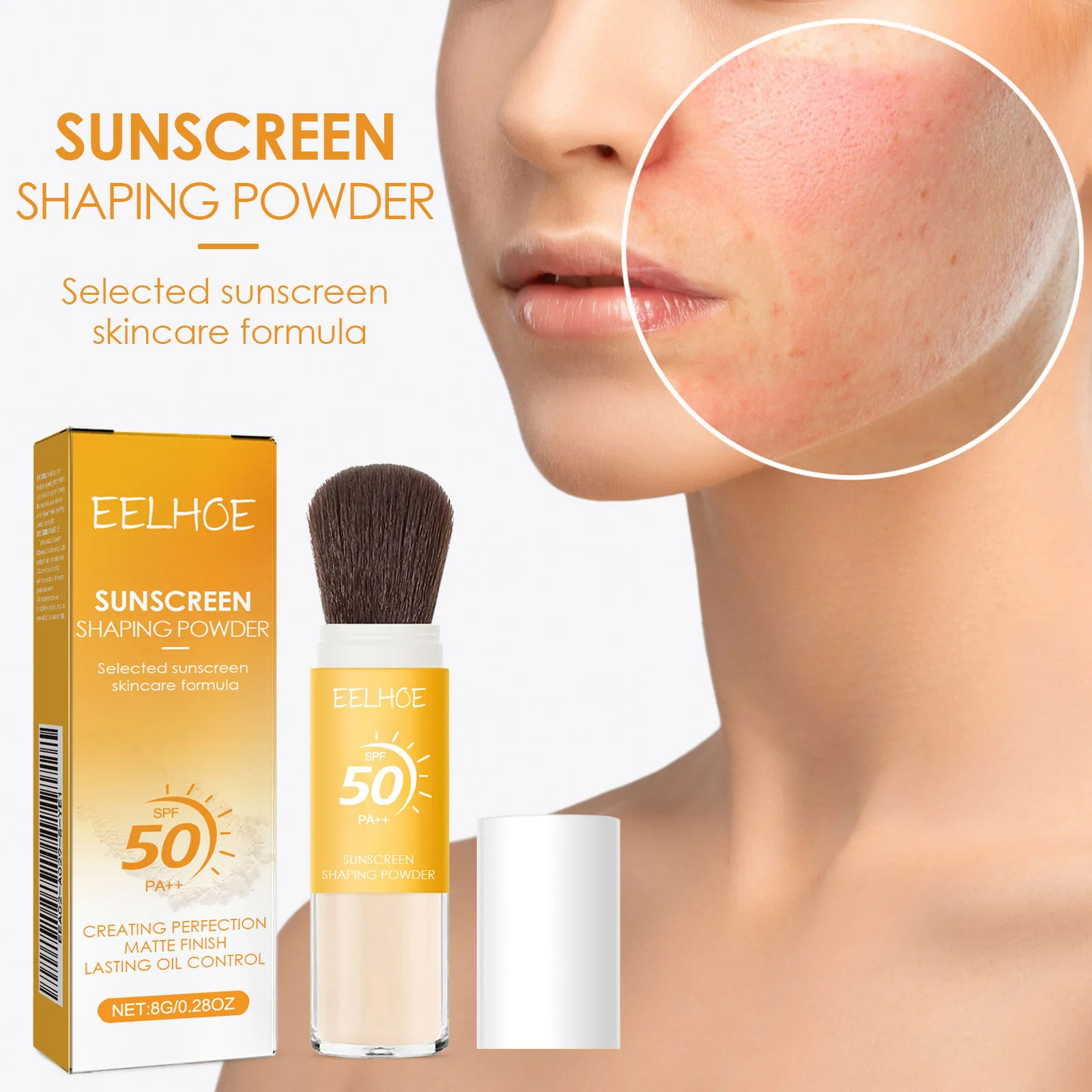 Sunscreen Setting Powder Oil Control Matte Finish Lasting Sweatproof Waterproof Anti Sunburn Sunblock Finishing Powder Cosmetic view 5