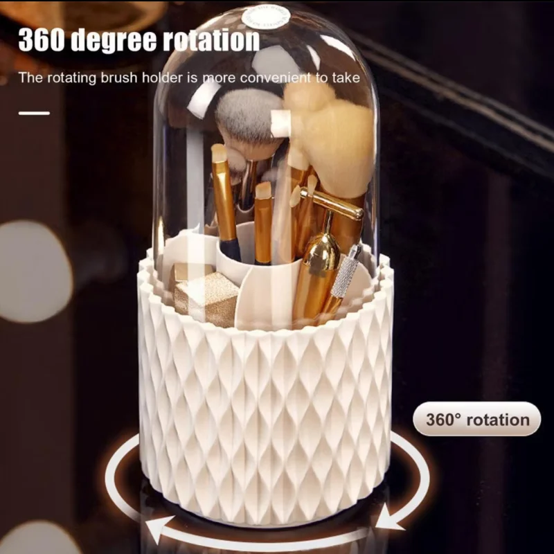 Rotating Makeup Brush Storage Tube Brush Bucket Storage Rack Desktop Storage Box  Dressing Table Cosmetics Pen Holder